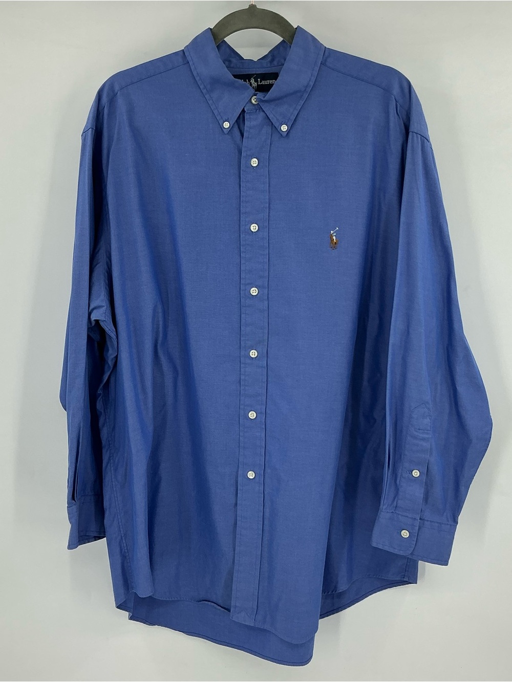 Vintage Polo Ralph Lauren Yarmouth Blue Button-Down Shirt with Polo Logo